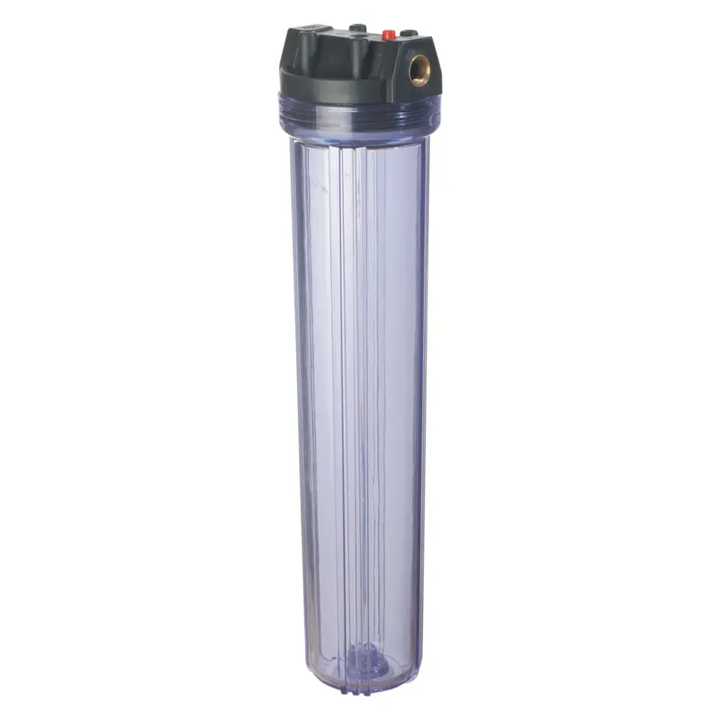 Transparent 20" X 2.5" Filter Housing – Npt Female Threaded Connections, Clear Polycarbonate Body 1
