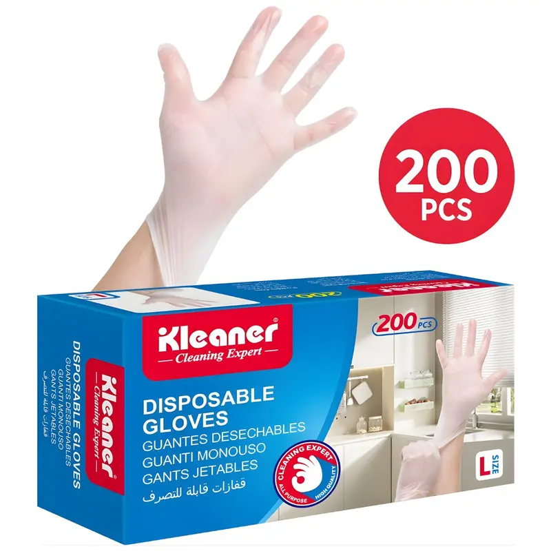 Transparent Pvc Disposable Gloves (100 Pairs, Large Size) 1