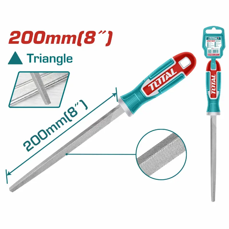 Triangular Steel File – 200 Mm Length, T12 High-Carbon Tool Steel 1