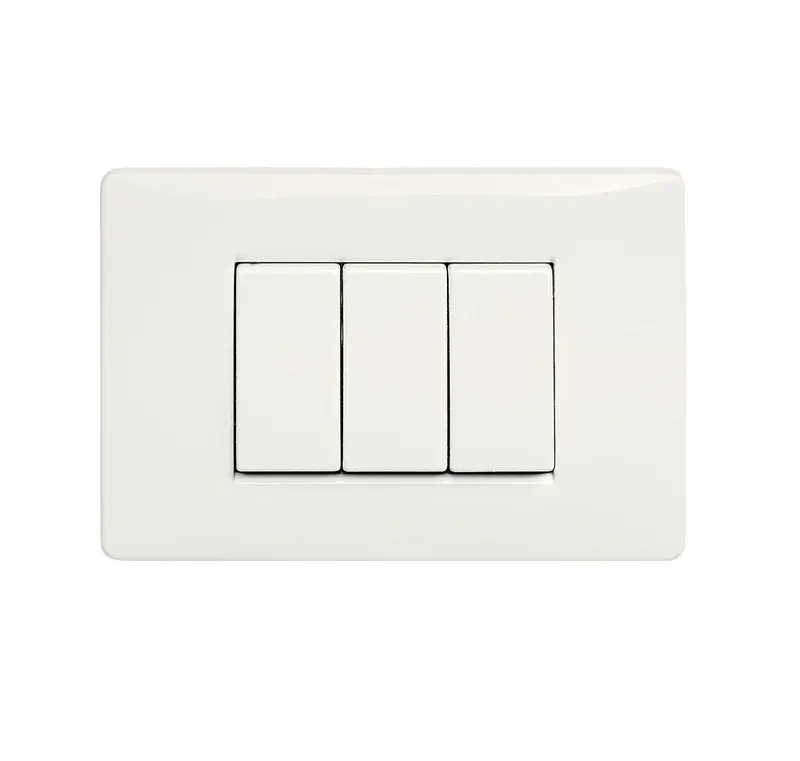 Triple-Pole 3-Way Switch – 10A, 125V, 60Hz, White Decorative Plate 1