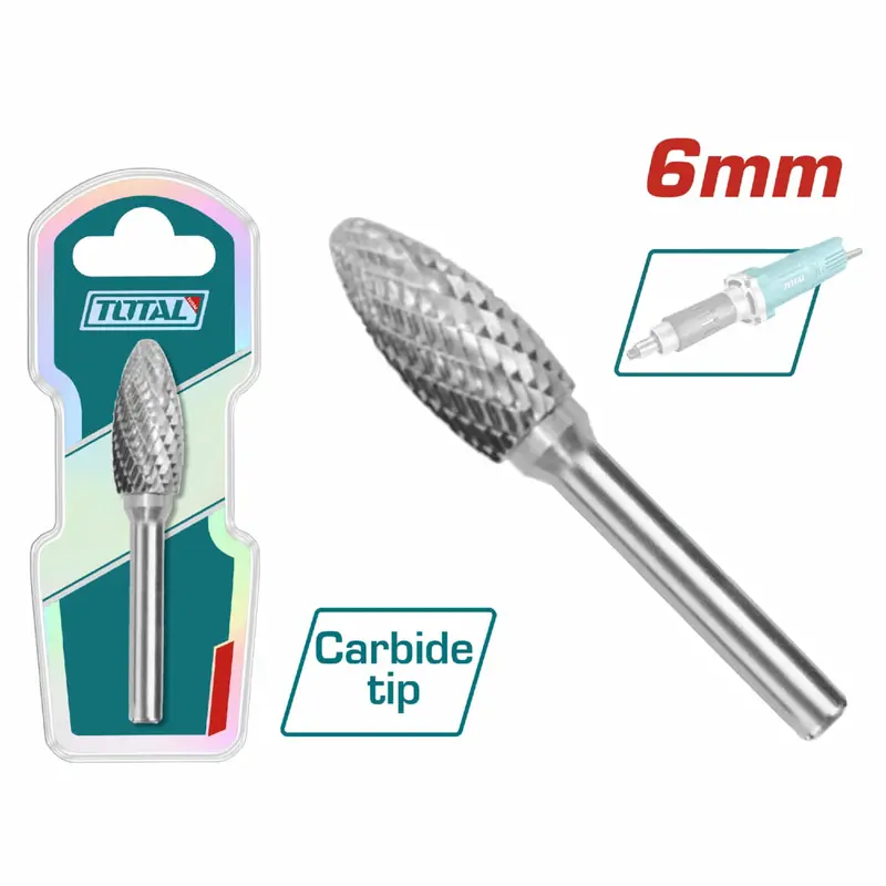 Tungsten Carbide Oval Rotary File – 6 Mm Shank, 8 Mm Head, Compatible With Rotary Tools 1