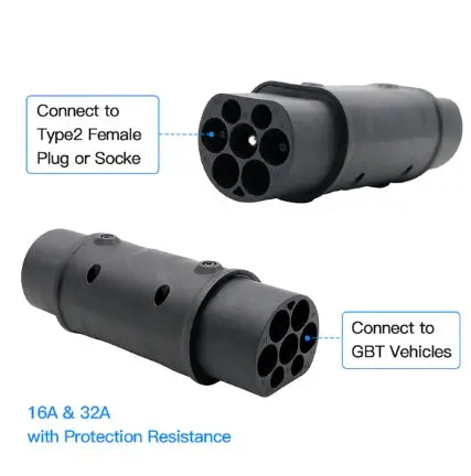 Type 2 (European) To Gb/T (Chinese) Dc Ev Charging Adapter 1