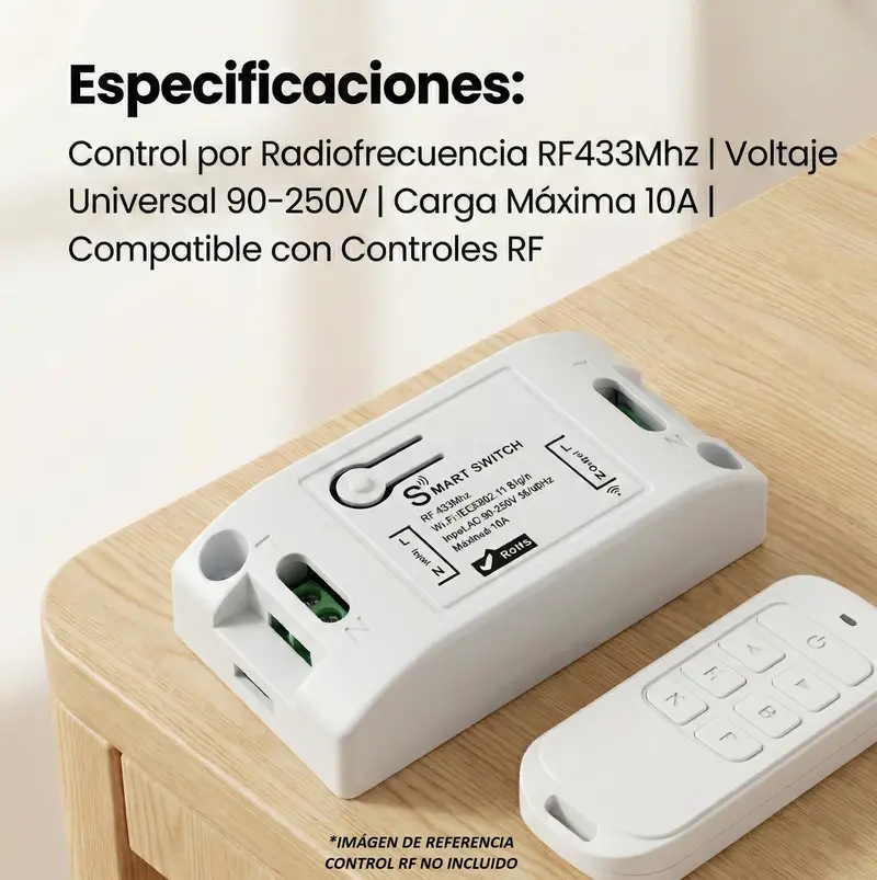 Universal Rf 433Mhz Wireless Smart Switch – Remote Control For Lights & Appliances (90–250V) 1