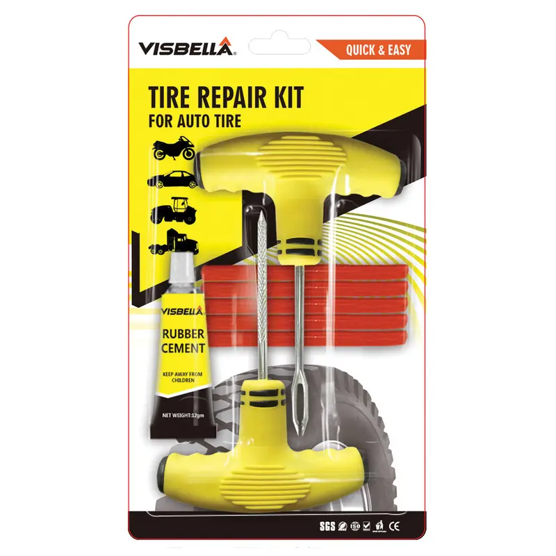 Universal Tire Puncture Repair Kit – For Cars, Motorcycles & Bicycles 1