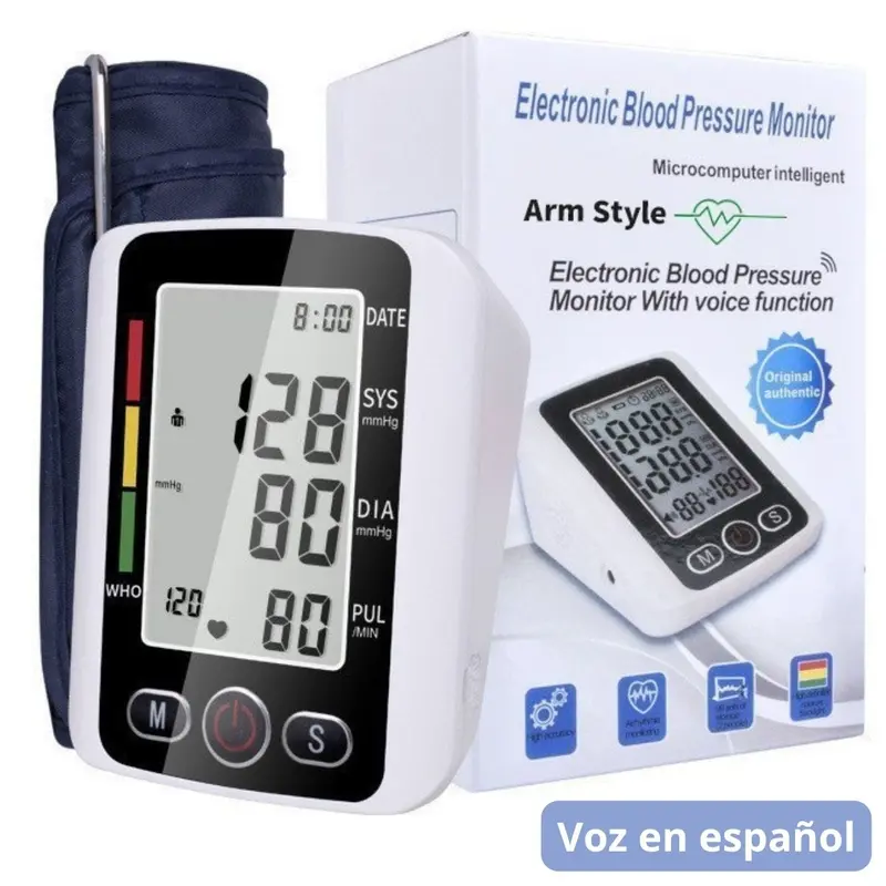 Upper-Arm Digital Blood Pressure Monitor – Spanish Voice Guidance, Automatic Cuff Inflation & Memory Function 1