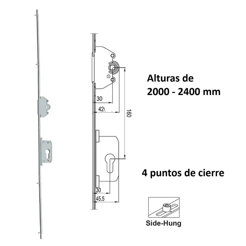 Upvc & Aluminum Window Transmission Bar – Cylinder + Dual-Handle Operated, Max Height 2001–2400Mm 1