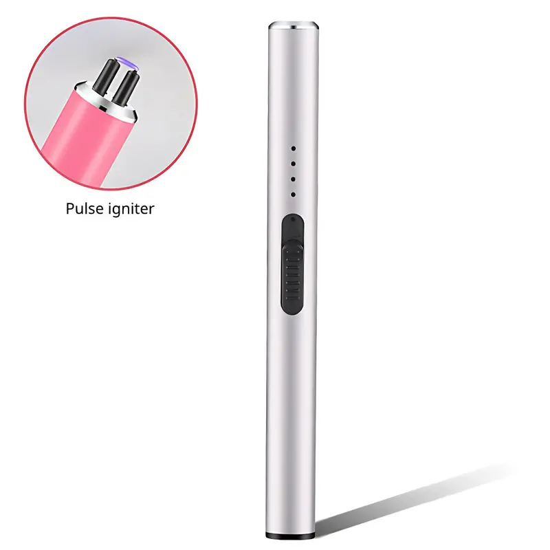 Usb-C Rechargeable Electric Lighter – Flameless, Windproof Igniter For Grills, Stoves, Campfires, And Candles (Silver) 1