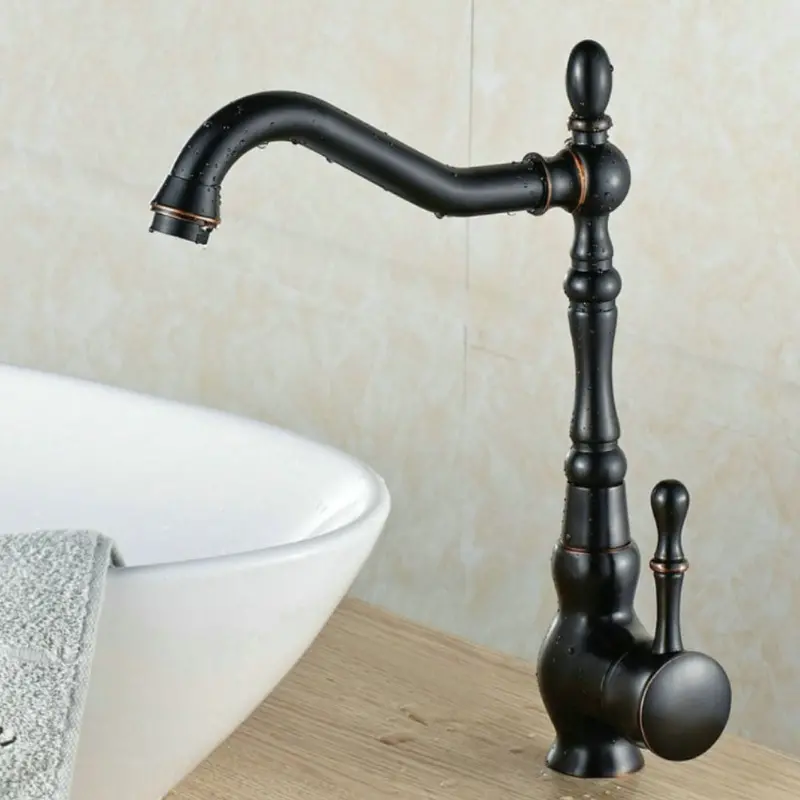 Vintage-Style Black Single-Lever Kitchen Mixer Faucet – Nessati 1