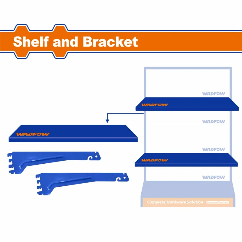 Wadfow Hardware Display Shelf & Support – Shelf: 89 × 37 Cm, Support Bracket: 40 × 7.6 Cm 1