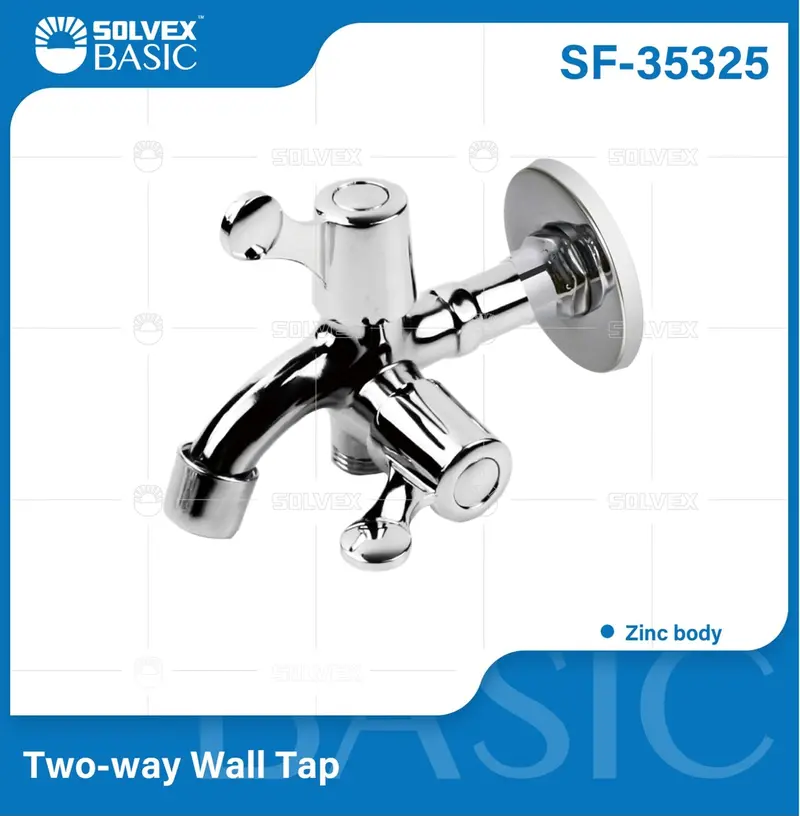 Wall-Mounted Dual-Outlet Polished Chrome Faucet – Decorative Two-Way Water Spout 1