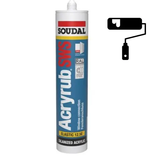 White Acrylic Silicone Sealant – Paintable, Flexible, Soudal Acryrub Sws, 310Ml Cartridge 1