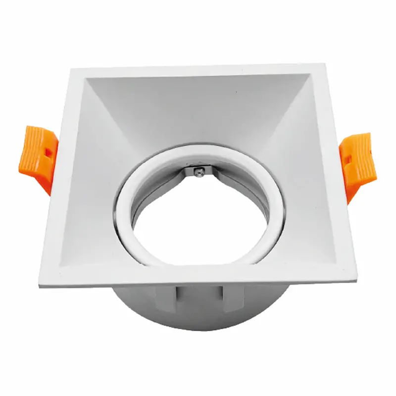 White Aluminum Gu10 Recessed Downlight Trim – Square, Adjustable, Indoor/Outdoor Rated 1