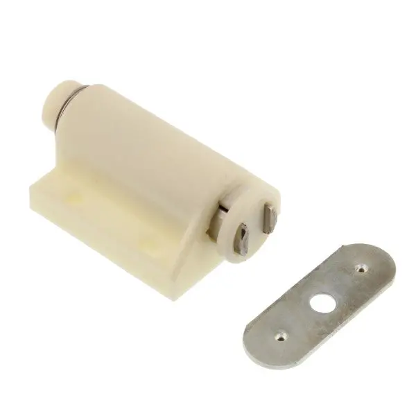 White Cylindrical Magnetic Cabinet Catch 1