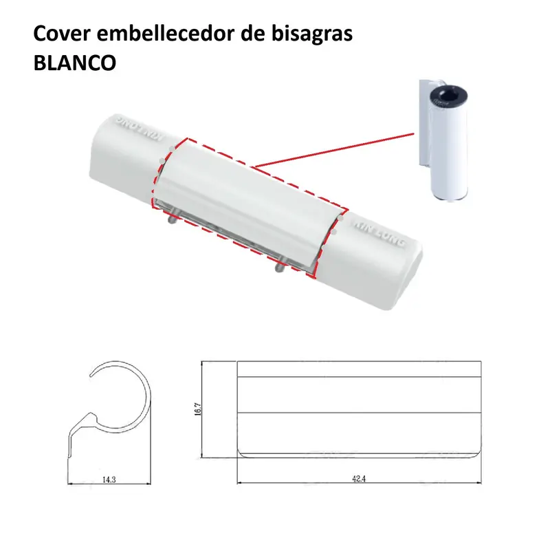 White Decorative Cover Kit For Kinglong Upvc & Aluminum Window Hardware – Hinge & Stay Concealer 1