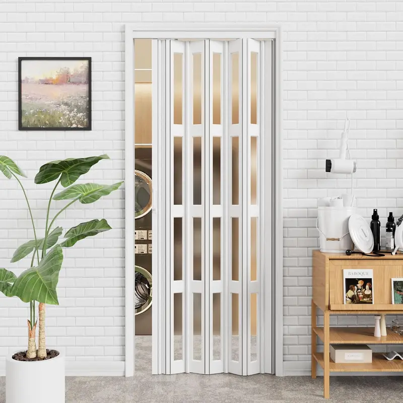 White Pvc Accordion Folding Door – 215×100×1.2 Cm, Durable Indoor Divider (Panama Market) 1