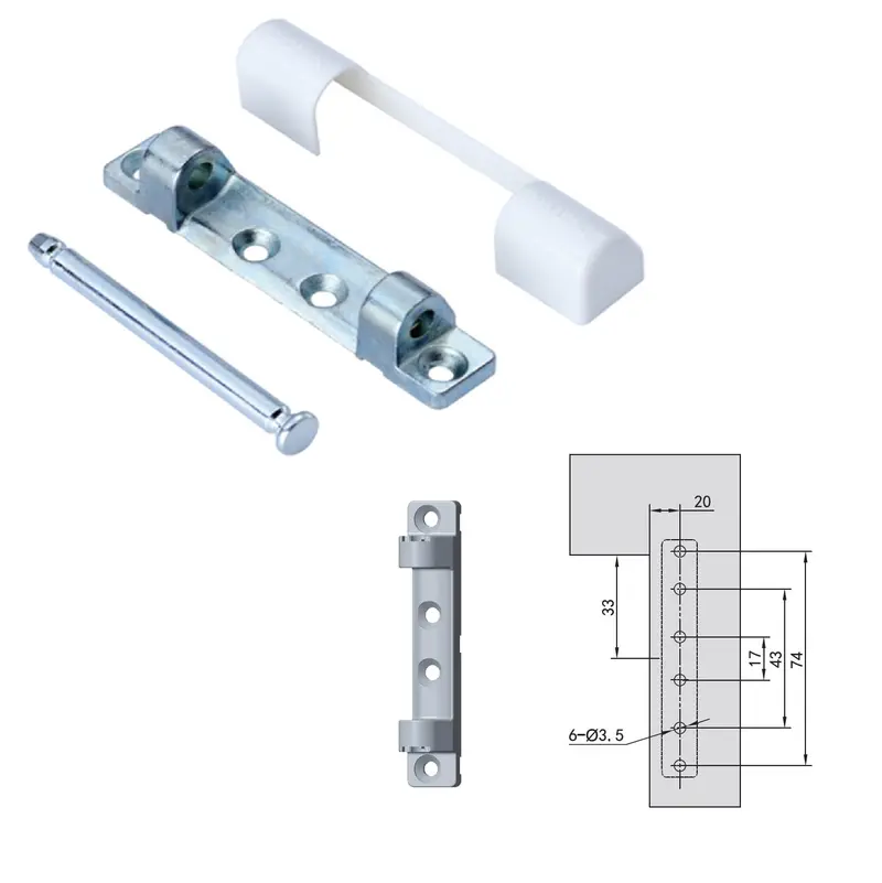 White Top Hinge With Decorative Cover And Passing Pin: Upvc And Aluminum Window Hardware Kit 1
