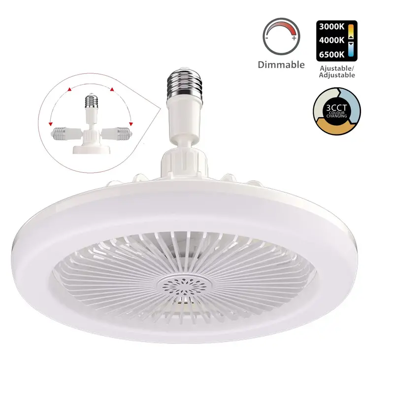 White Ufo Led Ceiling Fan – E27 Base, 30W, Cct Tunable, 260X120Mm Compact Form 1