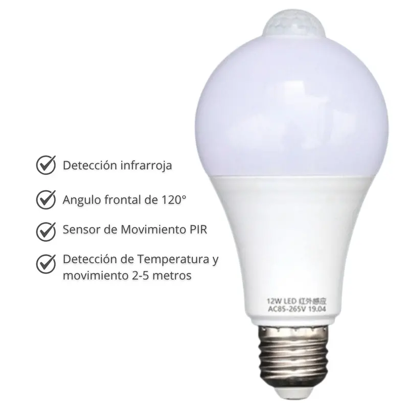 Wide-Voltage Pir Motion-Sensor Led Bulb – E27 Base, 9W, Energy-Efficient Lighting For Hallways & Stairwells 1