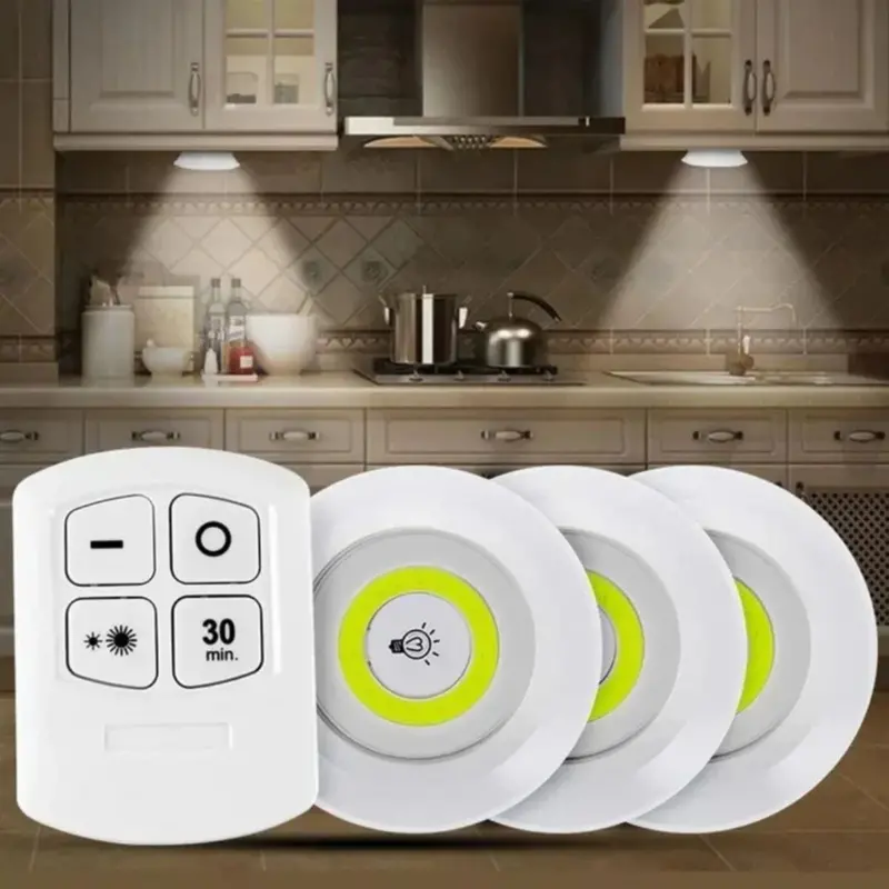 Wireless Remote-Controlled Adhesive Led Strip Lights – Dimmable Warm White Cob Lighting With Timer (3-Piece Set) 1