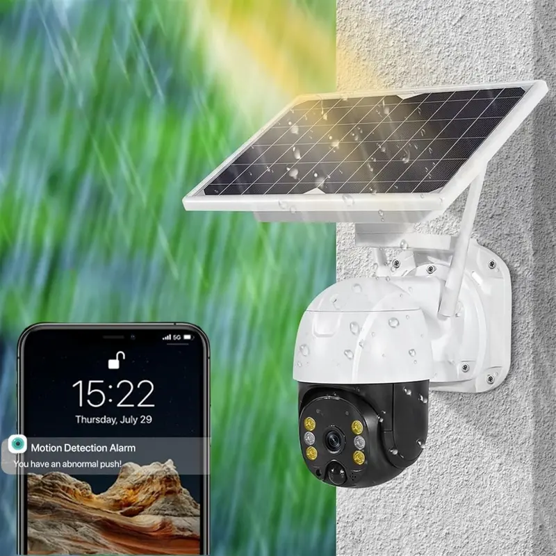 Wireless Solar Security Camera With Wi-Fi, Weatherproof Design, Intelligent Motion Detection, And Full Night Vision 1