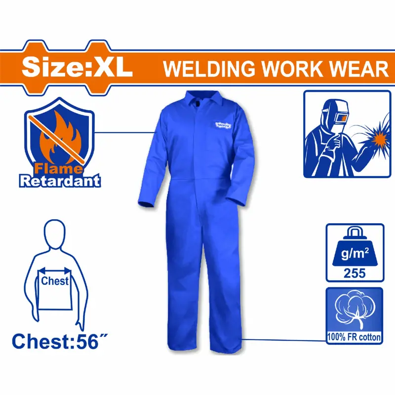 Xl Flame-Resistant Welding Coverall – Heavy-Duty 9 Oz Cotton, Long Sleeve, Arc Flash Protection 1